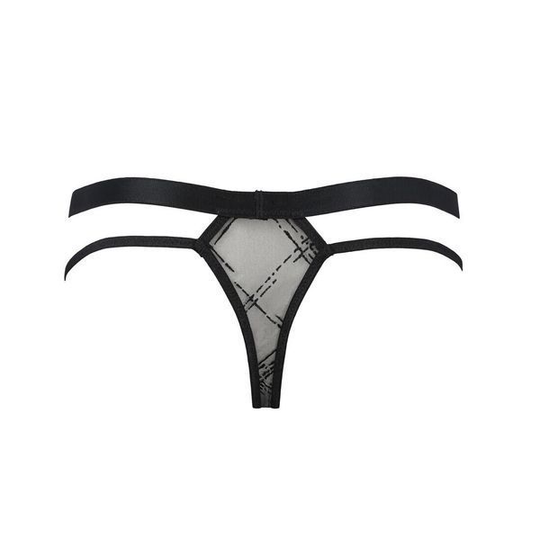 Мужские прозрачные стринги Passion 029 THONG COLLIN S/M Black, сетка SO7559 фото