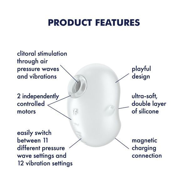 Вакуумный клиторальный стимулятор с вибрацией Satisfyer Cutie Ghost White SX0573 фото
