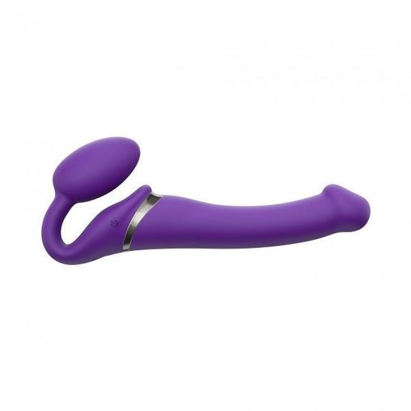 Безремінний страпон з вібрацією Strap-On-Me Vibrating Violet M, діаметр 3,8 см, пульт ДК, регульований SO3825 фото