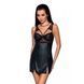 Бэби-долл из эко-кожи и кружева Passion LOONA CHEMISE L/XL, black SO5358 фото 1