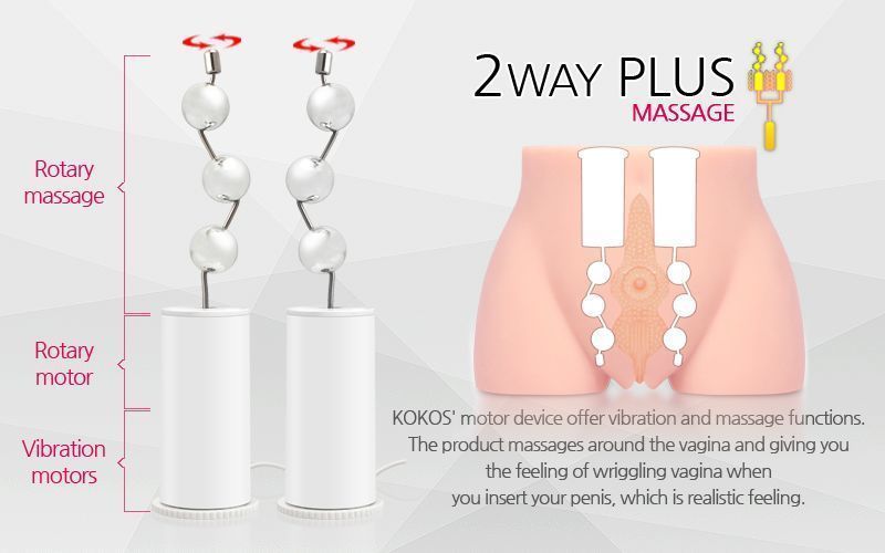 Мастурбатор-полуторс Kokos Cherry 2WayPlus з функцією масажу та вібрацією з вібрацією і масажем, два входи: вагіна і попка SO2484 фото