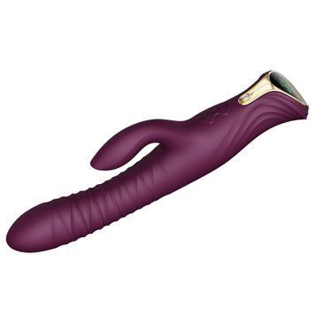 Пульсатор-кролик с вибрацией Zalo Mose Velvet Purple, нагрев до 42&deg;, кристалл Swarovski SO8225 фото