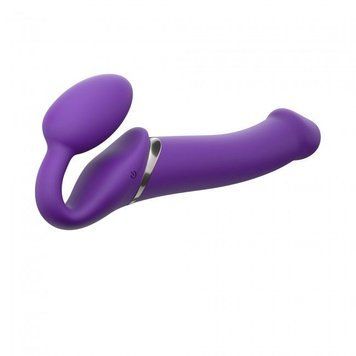 Безремневой страпон с вибрацией Strap-On-Me Vibrating Violet L, диам. 4,2 см, пульт ДУ, регулируемый SO3826 фото