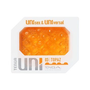 Унисекс-стимулятор Tenga UNI Topaz, оранжевый, рельеф в виде бугорков, лубрикант в комплекте SO9807 фото