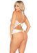 Боди Leg Avenue Lace Floral Lace Halter Teddy with Flutter Accent One Size, White SX1756 фото 3