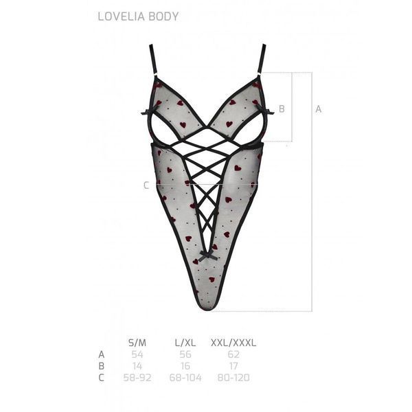 Эротическое боди с рисунком Passion LOVELIA BODY XXL/XXXL, black SO4755 фото