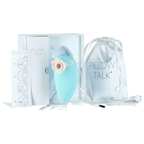 Роскошный вакуумный клиторальный стимулятор Pillow Talk - Dreamy Teal с кристаллом Swarovski SO5569 фото