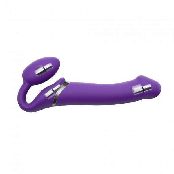 Безремневой страпон с вибрацией Strap-On-Me Vibrating Violet L, диам. 4,2 см, пульт ДУ, регулируемый SO3826 фото