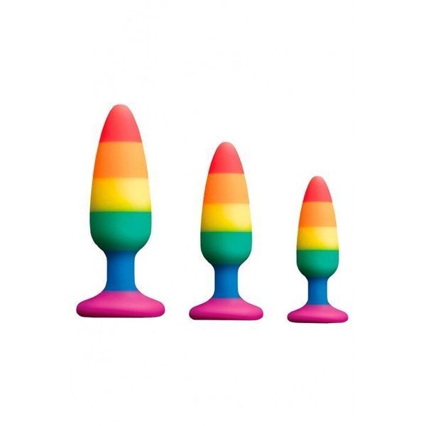 Силиконовая анальная пробка Wooomy Hiperloo Silicone Rainbow Plug L, диаметр 3,9 см, длина 13,1 см SO7434 фото