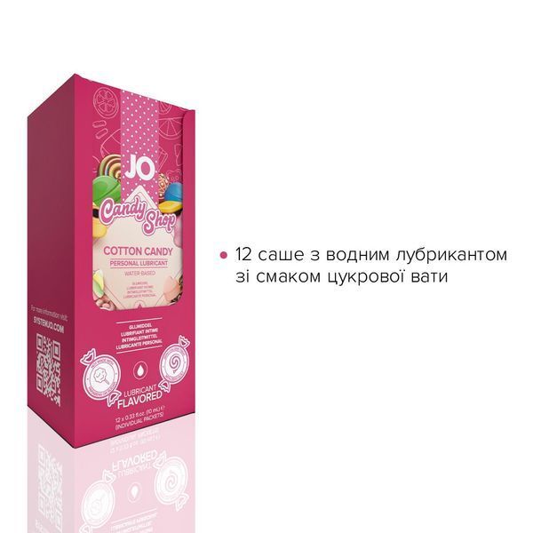 Набор лубрикантов Foil Display Box &ndash; JO H2O Lubricant &ndash; Cotton Candy &ndash; 12 x 10ml SO6162 фото