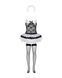 Эротический костюм горничной с юбкой Obsessive Housemaid 5 pcs costume S/M, black, топ, юбка, стринги, повязка на голову, чулки SO7709 фото 5