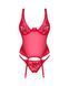 Прозрачный корсет Obsessive Lacelove corset XL/2XL Red, кружево, подвязки для чулок SO8651 фото 3