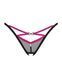 Трусики-стринги Obsessive Novenes crotchless thong, XL/2XL, сетка, стрепы, украшение со стразами SX0624 фото 3