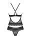 Полупрозрачный набор с украшениями Obsessive Ivannes top & thong 2XL/3XL, черный, топ и танга SO7285 фото 6