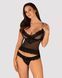 Полупрозрачный набор с украшениями Obsessive Ivannes top & thong 2XL/3XL, черный, топ и танга SO7285 фото 1