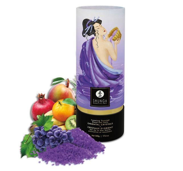 Пенящаяся соль для ванны Shunga Dead Sea salt Oriental Crystals &mdash; Exotic Fruits (500 г) SO6895 фото