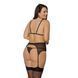 Корсет із пажами Passion AMBERLY CORSET 6XL/7XL, black, асиметричний крій, мережива, стрінги SO7052 фото 2