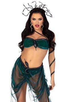 Эротический костюм Медузы Горгоны Leg Avenue Medusa Costume S, топ, юбка, нарукавники, украшения SO9212 фото