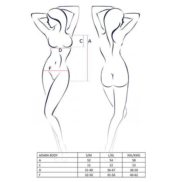 Боди монокини Passion ADARA BODY XXL/XXXL, red EL10106 фото