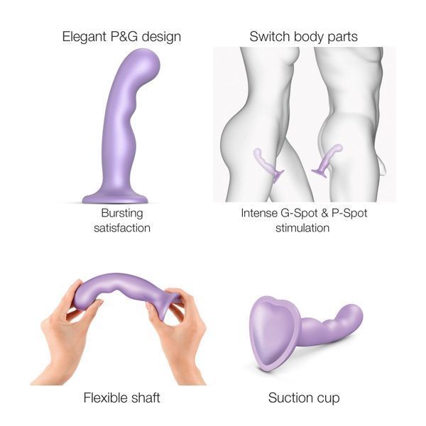 Насадка для страпона Strap-On-Me Dildo Plug P&G Lilas Metallic XXL SO9008 фото
