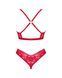 Комплект белья Obsessive Lacelove cupless 2-pcs set XS/S Red, открытый доступ, открытая грудь SO8652 фото 4