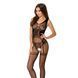 Бодістокінг Passion BS052 black, комбінезон, імітація корсета з підтяжками, панчіх і трусиків PBS052B фото 1