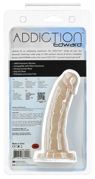 Вигнутий фалоімітатор на присосці ADDICTION &mdash; Edward 6&Prime; Curved Dong, віброкуля в подарунок SO5582 фото