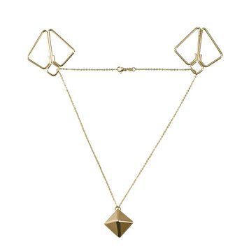 Зажимы для сосков с тяжелой подвеской LOCKINK Nipple Clamps&nbsp;with Heavy Pendant - Golden SX0844 фото