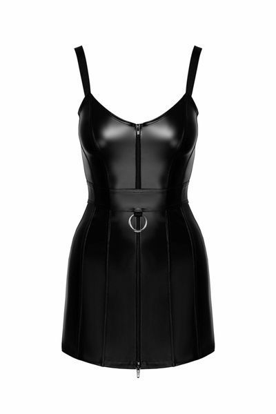 Платье Noir Handmade F320 Starlet, L, под латекс, мини, молния по всей длине, кольцо на поясе SX0353 фото