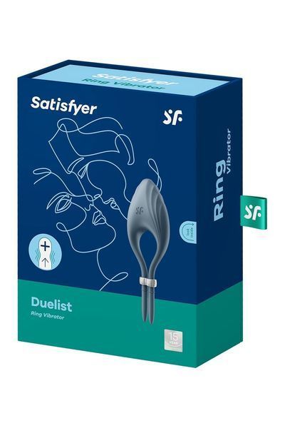 Эрекционное вибокольцо лассо Satisfyer Duelist Dark Blue, 10 режимов, мощный мотор SO6276 фото