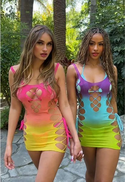 Сукня Leg Avenue Seamless Ombre Faux Lace Up Mini Dress One Size Ocean SX2775 фото