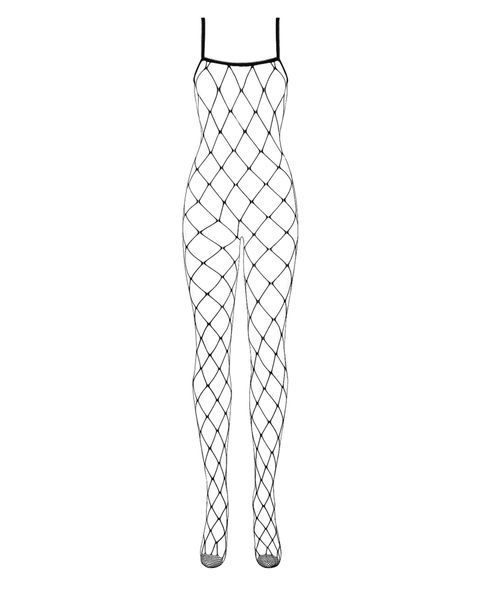 Бодистокинг с крупной ячейкой и открытой грудью Obsessive Bodystocking N102 S/M/L, черный SO7251 фото
