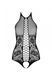 Бодистокинг с имитацией корсетной шнуровки Passion BS094 One Size, black, цветочный узор, с доступом SO8923 фото 3