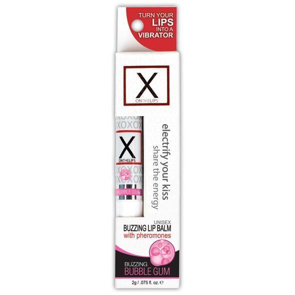 Стимулирующий бальзам для губ унисекс Sensuva &ndash; X on the Lips Bubble Gum с феромонами, жвачка SO4462 фото
