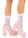 Шкарпетки ажурні Leg Avenue Mini Bow Lace Anklet, білі, з рюшами, декор &mdash; бантики SX1047 фото 2