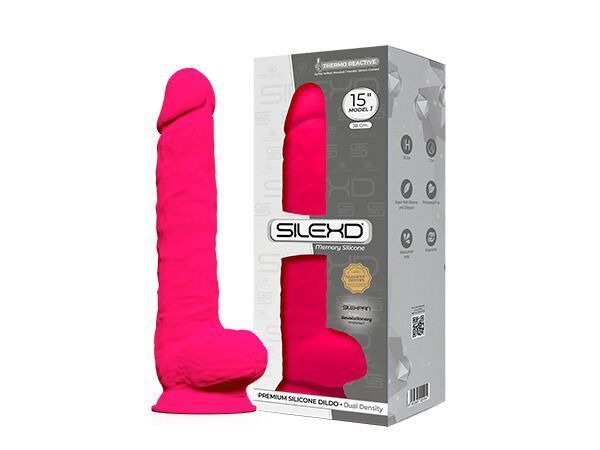 Фаллоимитатор SilexD Kingston Pink (MODEL 15in), двухслойный, силикон+Silexpan, диаметр 7 см SO6331 фото