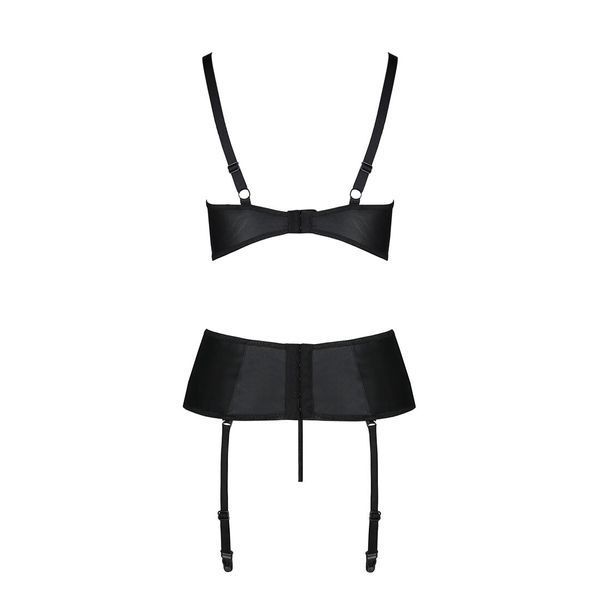 Корсет с открытой грудью Passion JANNIES CORSET S/M black, стринги в наборе SO8446 фото