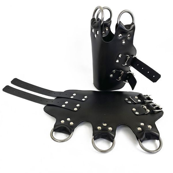 Поножи-манжеты для подвеса за ноги Art of Sex &ndash; Leg Cuffs For Suspension, черные, натуральная кожа SO5182 фото