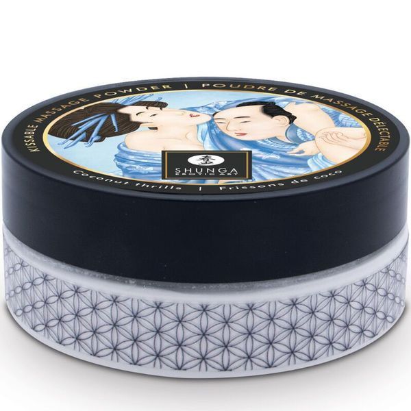 Вкусная пудра для оральных ласк Shunga Body Powder Coconut Thrills, 75 г, аромат кокоса SX0591 фото