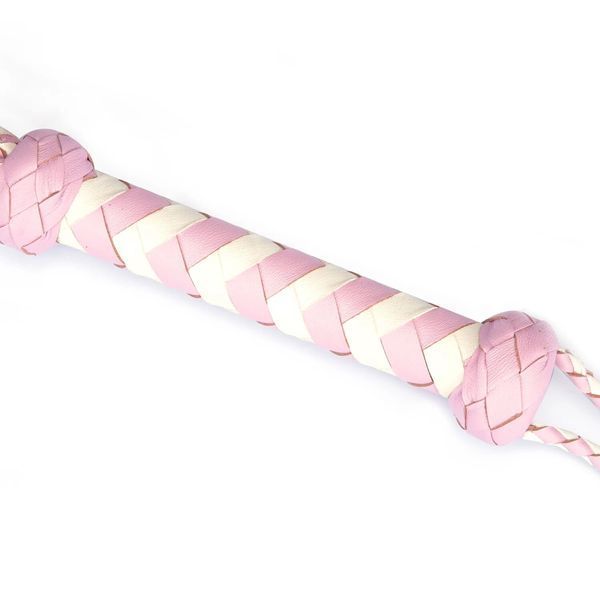 Флоггер Liebe Seele White & Pink Leather Whip SX2833 фото