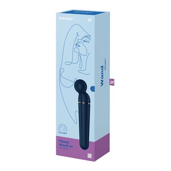 Вибромассажер Satisfyer Planet Wand-er Blue/Rosegold, очень мощный, беспроводной SO8783 фото