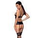 Корсет с открытой грудью Passion JANNIES CORSET S/M black, стринги в наборе SO8446 фото 2
