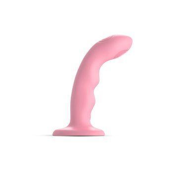 Насадка для страпона с двойной точечной пульсацией Strap-On-Me TAPPING DILDO WAVE &ndash; CORAL PINK, М SO9622 фото