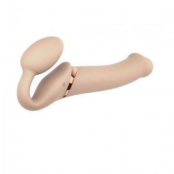 Безремневой страпон с вибрацией Strap-On-Me Vibrating Flesh L, диаметр 4,2 см, пульт ДУ, регулируемый SO3828 фото