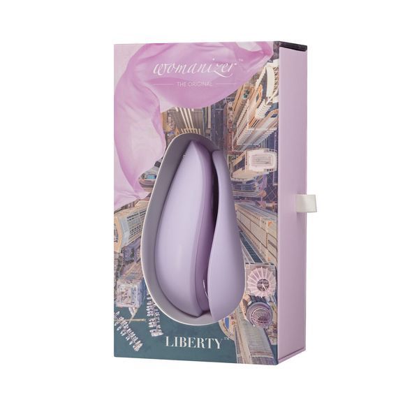 Вакуумный клиторальный стимулятор Womanizer Liberty Lilac, магнитная крышка, 2 насадки SO8746 фото