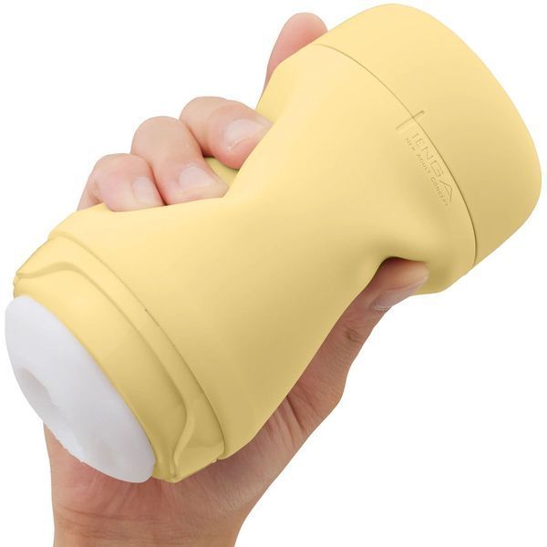 Мастурбатор TENGA PUFFY Custard Yellow, ультрамягкий материал, многоразовый, сквозной SX1328 фото