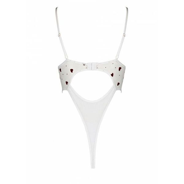 Эротическое боди с рисунком Passion LOVELIA BODY S/M, white SO4757 фото