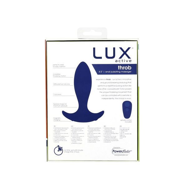 Анальная пробка с пульсацией Lux Active &ndash; Throb &ndash; 4.5" Anal Pulsating Massager, пульт ДУ SO5571 фото