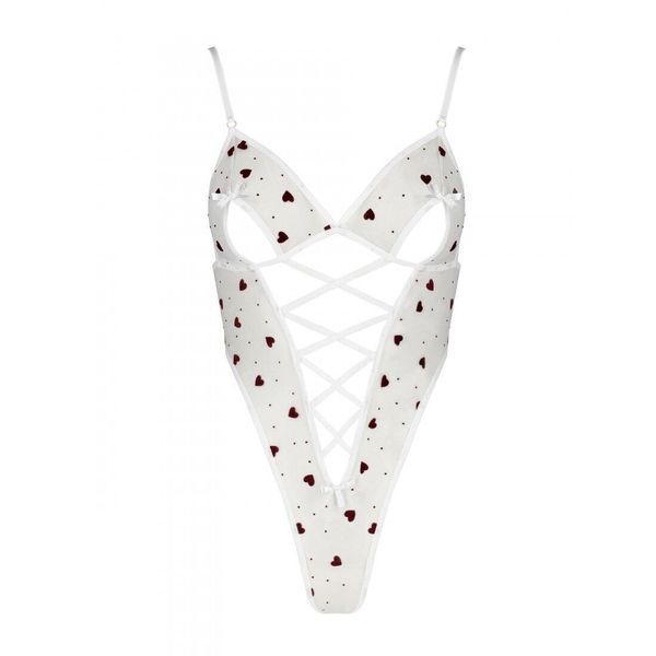 Эротическое боди с рисунком Passion LOVELIA BODY S/M, white SO4757 фото