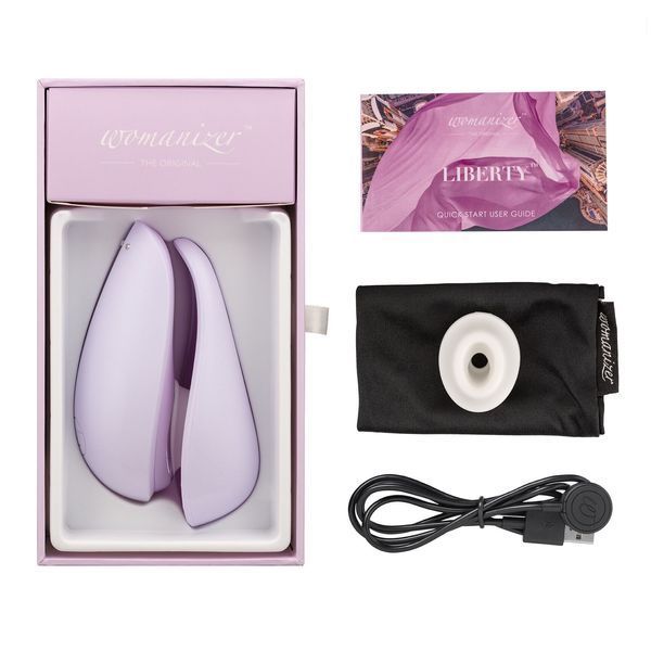 Вакуумный клиторальный стимулятор Womanizer Liberty Lilac, магнитная крышка, 2 насадки SO8746 фото